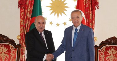 President Recep Tayyip Erdoğan (Right) meets with his Algerian counterpart Abdelmadjid Tebboune, in Istanbul, Türkiye, July 22, 2023. (AA File Photo)
