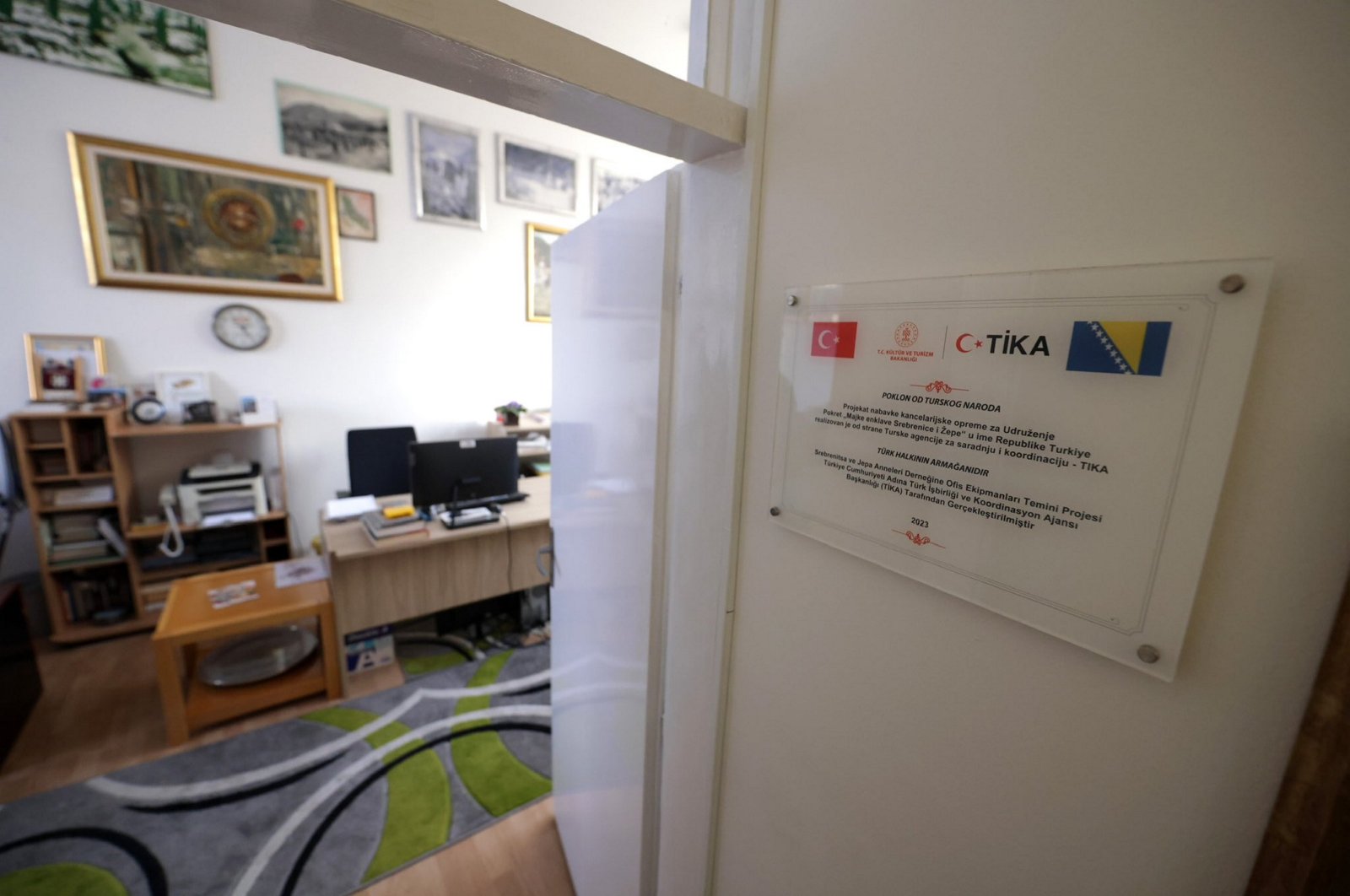 The interior of the office of the Movement of Mothers of Srebrenica and Zepa Enclaves is seen in Sarajevo, Bosnia-Herzegovina, Nov. 20, 2023. (AA Photo)
