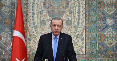 President Recep Tayyip Erdoğan speaks during a news conference in Algiers, Algeria, Nov. 21, 2023. (AA Photo)