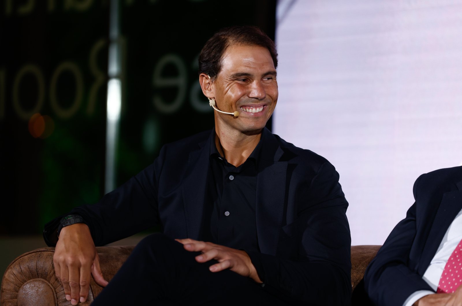 Rafael Nadal speaks during the presentation of NDL as a new business project by Rafael Nadal and Juan Matji held at the Costume Museum, Madrid, Spain, Oct. 19, 2023. (Getty Images Photo)