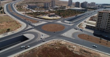 An aerial view of a newly constructed highway in Gaziantep, southern Türkiye, Nov. 1, 2023. (IHA Photo)