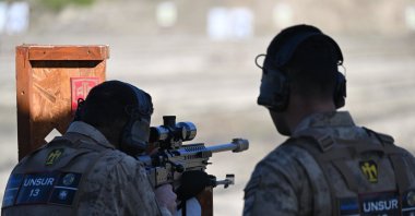 Gendarmerie troops take part in a sniper contest, in Izmir, western Türkiye, Nov. 22, 2023. (AA Photo)