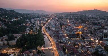 A view of Miljacka River and Old Town, Sarajevo, Bosnia-Herzegovina, July 25, 2023. (Getty Images Photo)