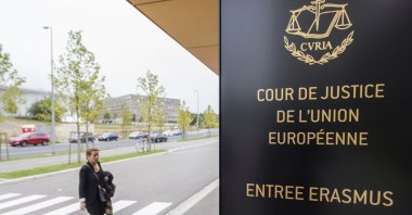 The entrance to the EU Court of Justice in Luxembourg, Oct. 5, 2015. (AP Photo)