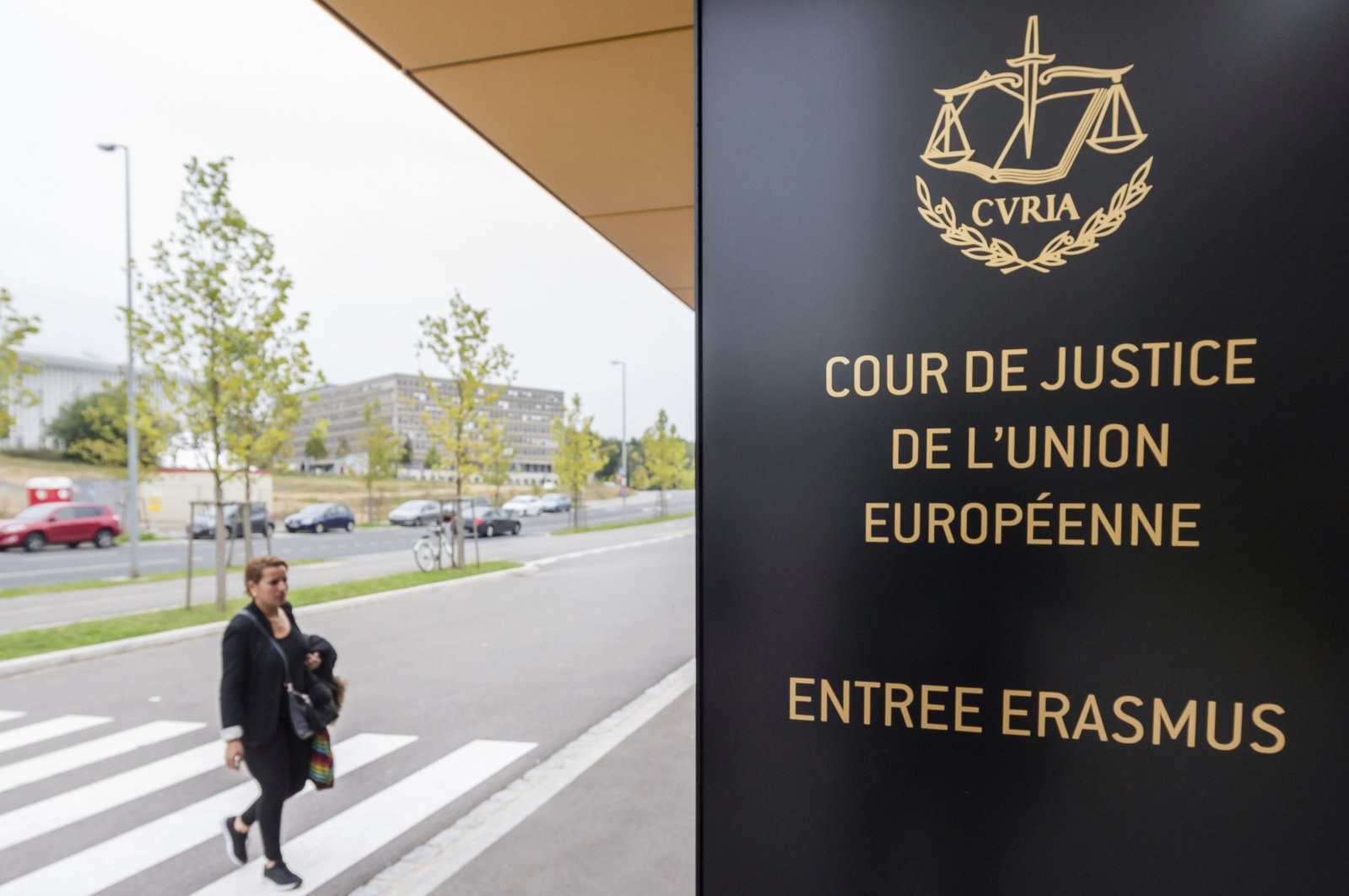 The entrance to the EU Court of Justice in Luxembourg, Oct. 5, 2015. (AP Photo)