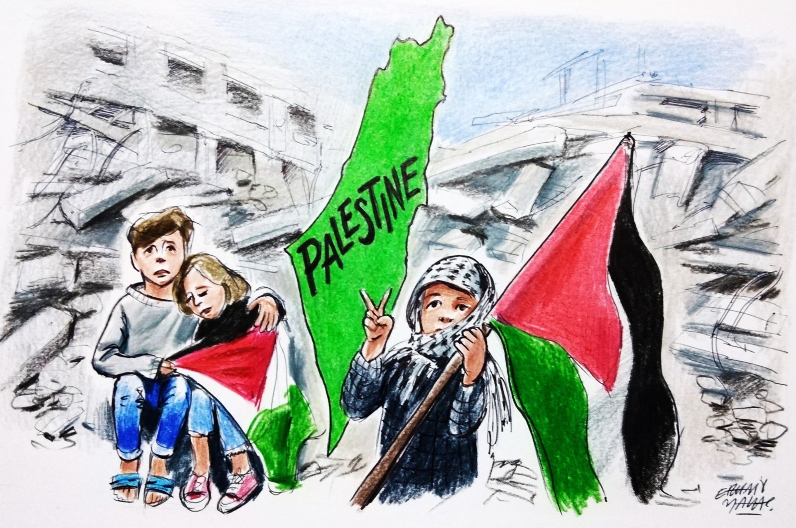 &quot;The fact that the feasibility of a two-state solution is currently and will be impossible in the future is widely acknowledged.&quot; (Illustration by Erhan Yalvaç)
