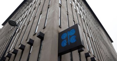 A view of the logo of the Organization of the Petroleum Exporting Countries (OPEC) outside its headquarters in Vienna, Austria, Nov. 30, 2023. (Reuters Photo)