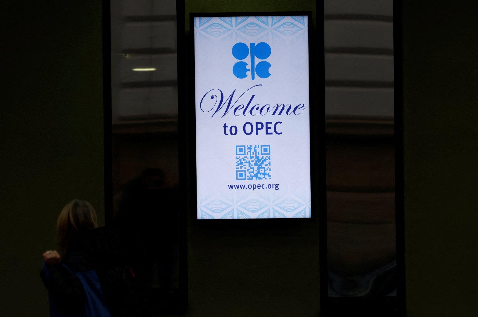 A view of the logo of the Organization of the Petroleum Exporting Countries (OPEC) outside its headquarters in Vienna, Austria, Nov. 30, 2023. (Reuters Photo)