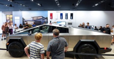 Tesla’s new Cybertruck is displayed at a Tesla store in San Diego, California, U.S., Nov. 20, 2023. (Reuters Photo)