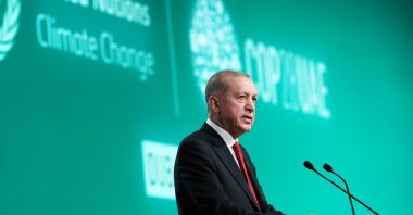 President Recep Tayyip Erdoğan speaks at the COP28 climate summit in Dubai, United Arab Emirates, Dec.1, 2023 (DHA Photo)
