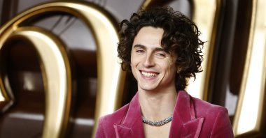 U.S. actor Timothee Chalamet attends the world premiere of the movie &quot;Wonka&quot; at the Royal Festival Hall in London, U.K., Nov. 28, 2023. (EPA Photo)