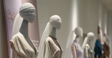 32 garments where unique weavings and embroideries from various regions of Anatolia by numerous masters are transformed into modern designs under Dilek Hanif's signature, Istanbul, Türkiye, Nov. 26, 2023. ( Photo courtesy of AKM)