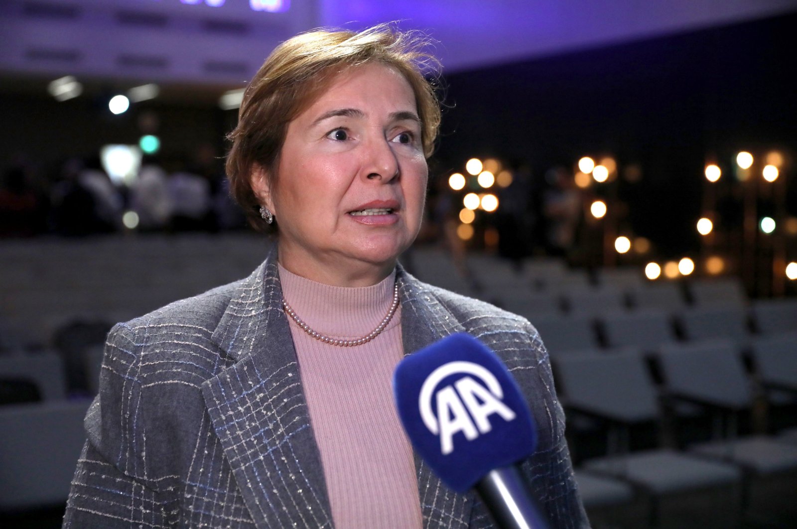 Türkiye’s Ambassador to Finland Deniz Çakar speaks to the press at a technological event in Helsinki, Finland, Dec. 2, 2023. (AA Photo)