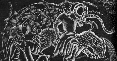 Saadi&#039;s "The Bustan" and "Golestan" from a wood engraving by Cynthia Kent (1920s). (Getty Images Photo)