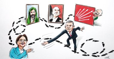 "Within the context of party politics, Republican People's Party (CHP) Chair Özgür Özel follows in his predecessor Kemal Kılıçdaroğlu’s footsteps and reaches out to the Peoples’ Democratic Party (HDP) and the Good Party (IP) before others because those two parties remain the most important counterparts." (Illustration by Erhan Yalvaç)