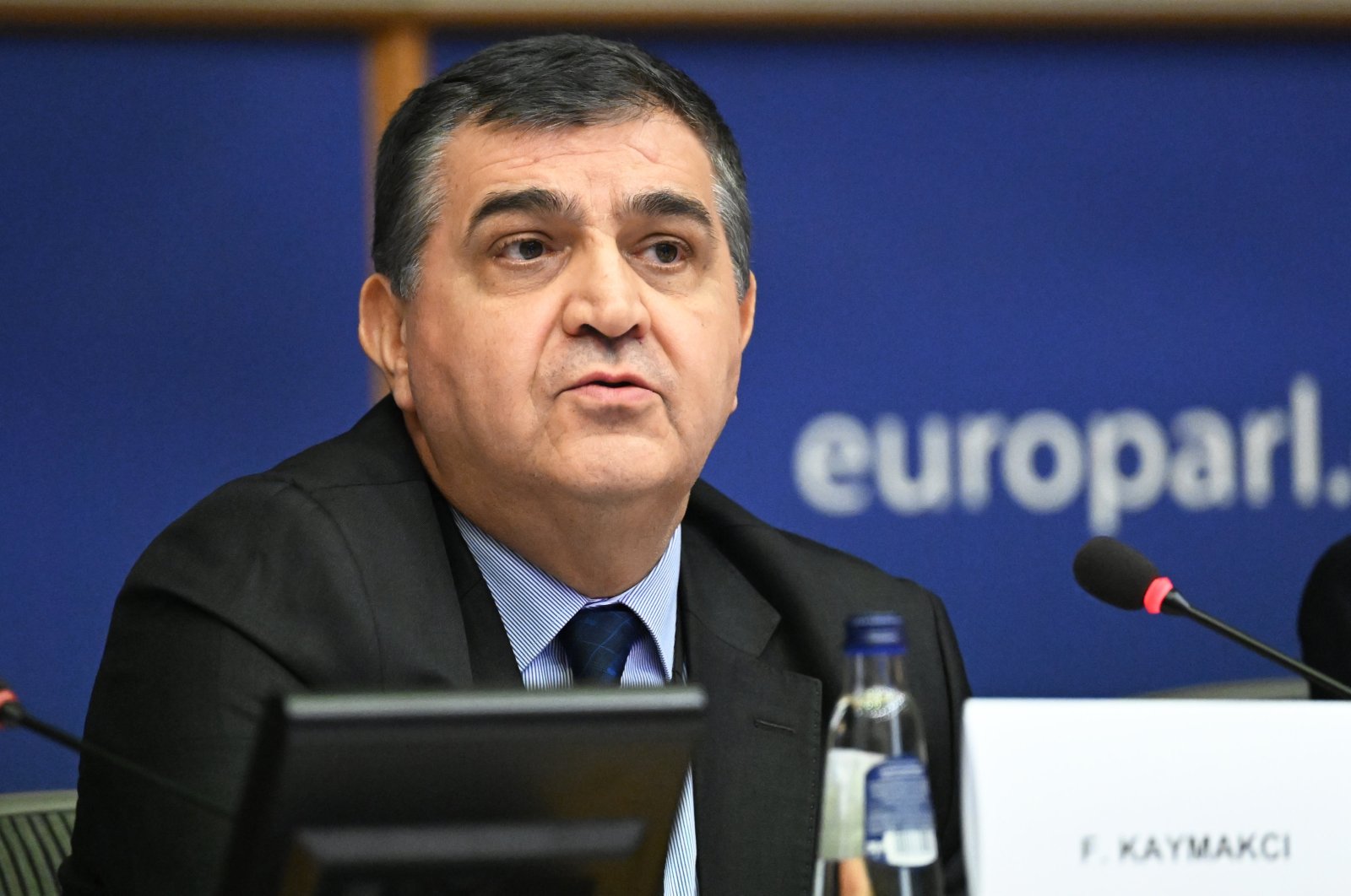 Türkiye&#039;s Ambassador to the EU Faruk Kaymakcı is seen at a meeting in the European Parliament, Brussels, Belgium, Dec. 4, 2023 (AA Photo)