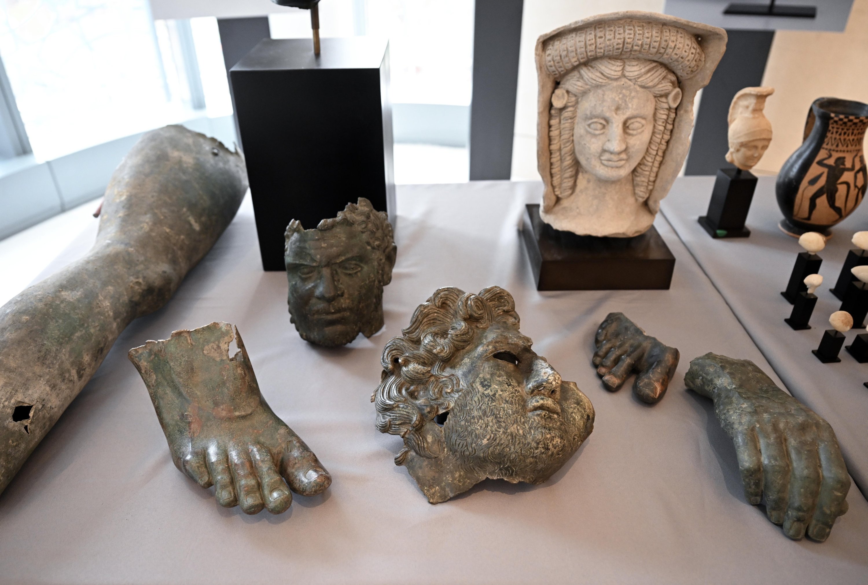 Some 41 historical artifacts illegally taken out of Türkiye are returning to their homeland, Manhattan, New York, U.S., Dec. 5, 2023. (AA Photo)