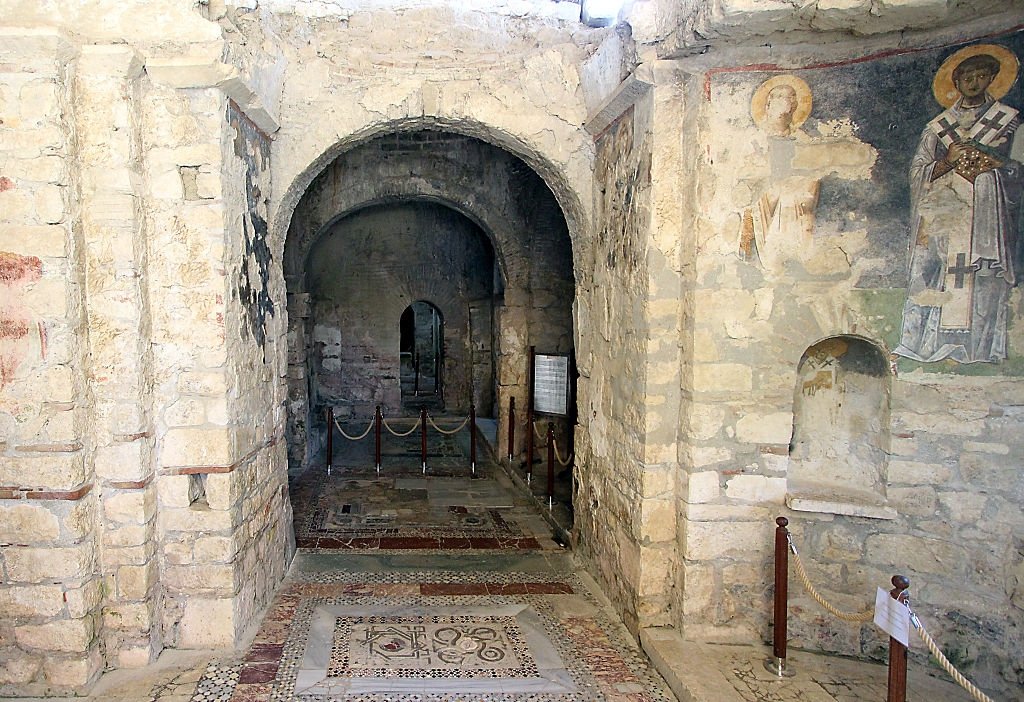 The initial burial site of the popular St. Nicholas of Myra, St. Nicholas Church in Demre, Antalya, Türkiye, July 29, 2013. (Getty Images Photo)