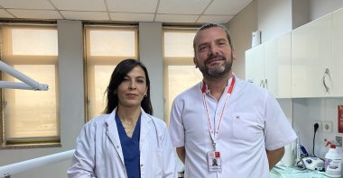 Zeynep Bulut, and Arif Çilingir at Okmeydanı Oral and Dental Health Hospital, Istanbul, Türkiye. Dec. 5, 2023. (IHA Photo)