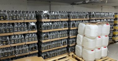 Authorities seize tons of bootleg alcohol, Istanbul, Türkiye, Dec. 06, 2023. (DHA Photo)