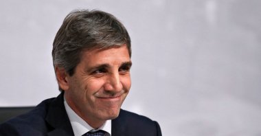 Argentina&#039;s Central Bank President Luis Caputo smiles as he gives a press conference along with Economy Minister Nicolas Dujovne (out of frame) in the framework of the G-20 meeting of Finance Ministers and Central Bank Governors, in Buenos Aires, Argentina, July 22, 2018. (AFP Photo)