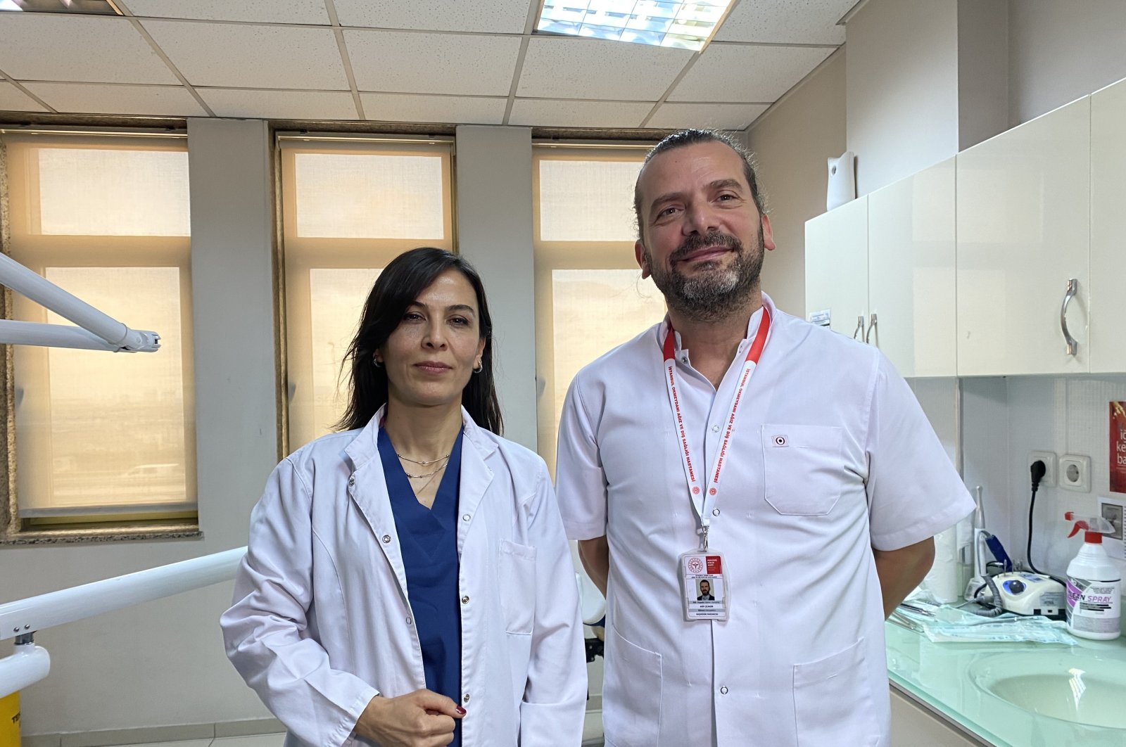 Zeynep Bulut, and Arif Çilingir at Okmeydanı Oral and Dental Health Hospital, Istanbul, Türkiye. Dec. 5, 2023. (IHA Photo)