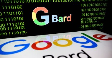 This photograph shows screens displaying the logos of Bard AI, a conversational artificial intelligence software application developed by Google, Toulouse, southwestern France, July 18, 2023. (AFP Photo)