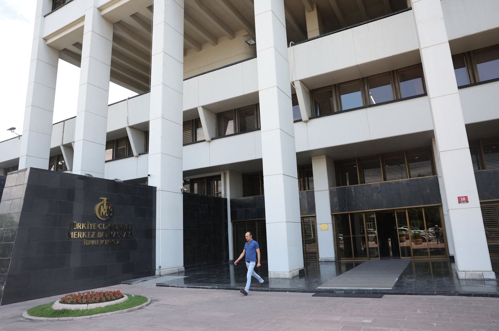 A man walks by the Central Bank of the Republic of Türkiye, Ankara, Türkiye, June 9, 2023. (AFP Photo)