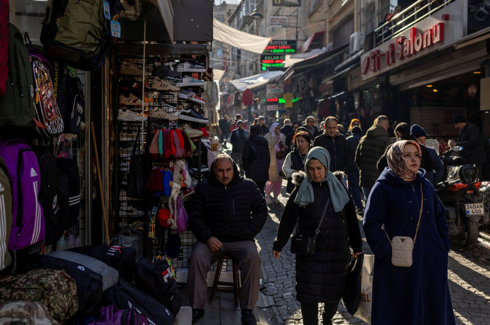People walk through a shopping street in Istanbul, Türkiye, Nov. 27, 2023. (Reuters Photo)