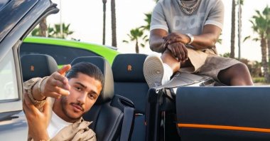 The &quot;Savage&quot; track photo shows Mero (L) and Tion Wayne (R). (Photo by Hakan Uç)