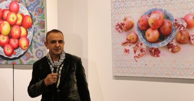 İsmail Acar giving a speech at the "Memory" exhibition, Astana, Kazakhstan, Dec. 7, 2023. (AA Photo)