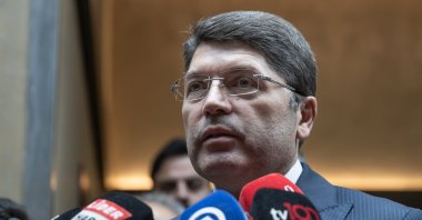 Justice Minister Yılmaz Tunç speaks to reporters in the capital Ankara, Türkiye, Dec. 7, 2023. (AA Photo)