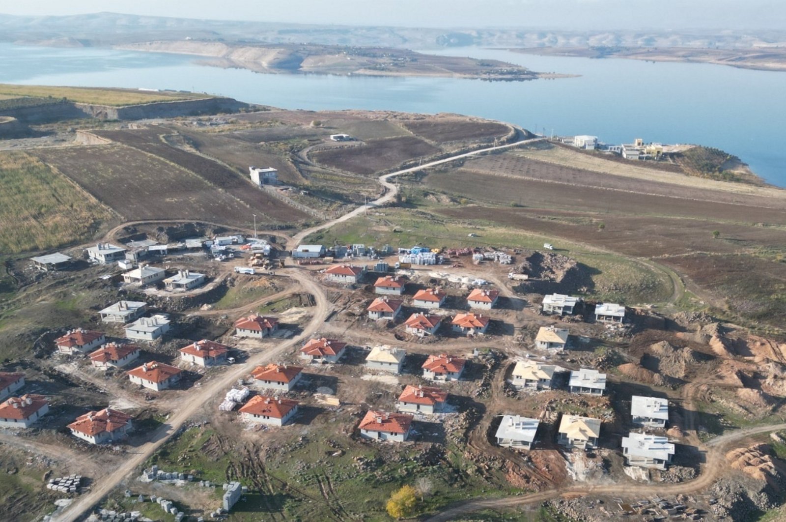 New homes with views of the Atatürk Dam built for earthquake victims, Şanlıurfa, Türkiye, Dec. 10, 2023. (AA Photo)