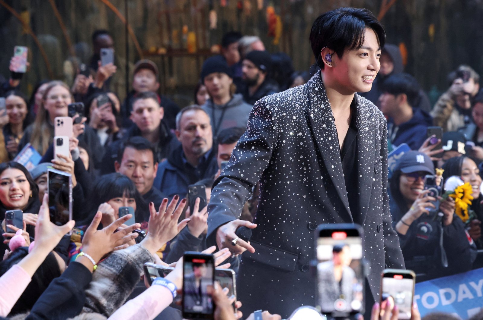 Singer Jungkook of BTS performs on NBC&#039;s Today show at Rockefeller Center New York City, U.S., Nov. 8, 2023. (Reuters Photo)