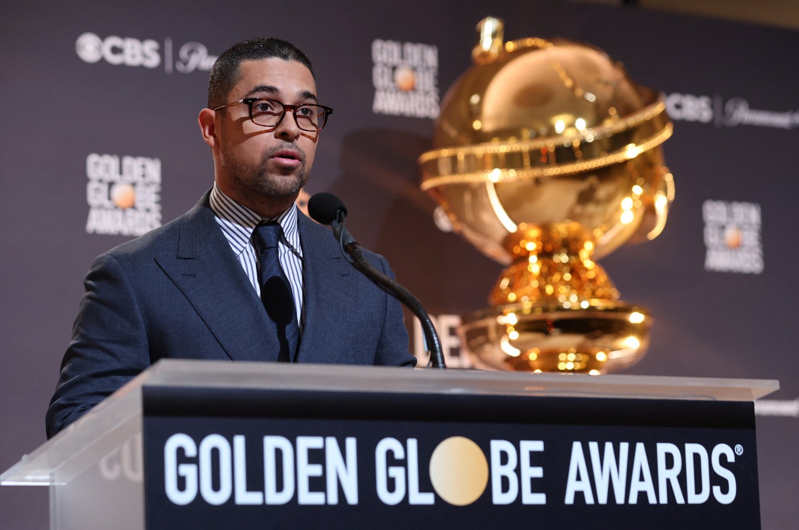 Wilmer Valderrama announces the nominations for the 81st Golden Globe Awards, at the Beverly Hilton Hotel in Beverly Hills, California, U.S., Dec. 11, 2023. (Reuters Photo)