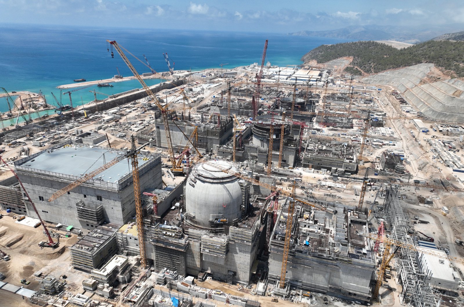 The Akkuyu Nuclear Power Plant construction site in southern Mersin province, Türkiye, July 20, 2023. (AA Photo)
