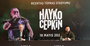 The rock musician Hayko Cepkin explains the details of the "Good Music in Stadium" concert in a press conference, Istanbul, Türkiye, Dec. 12, 2023. (Photo courtesy of BWO Entertainment)