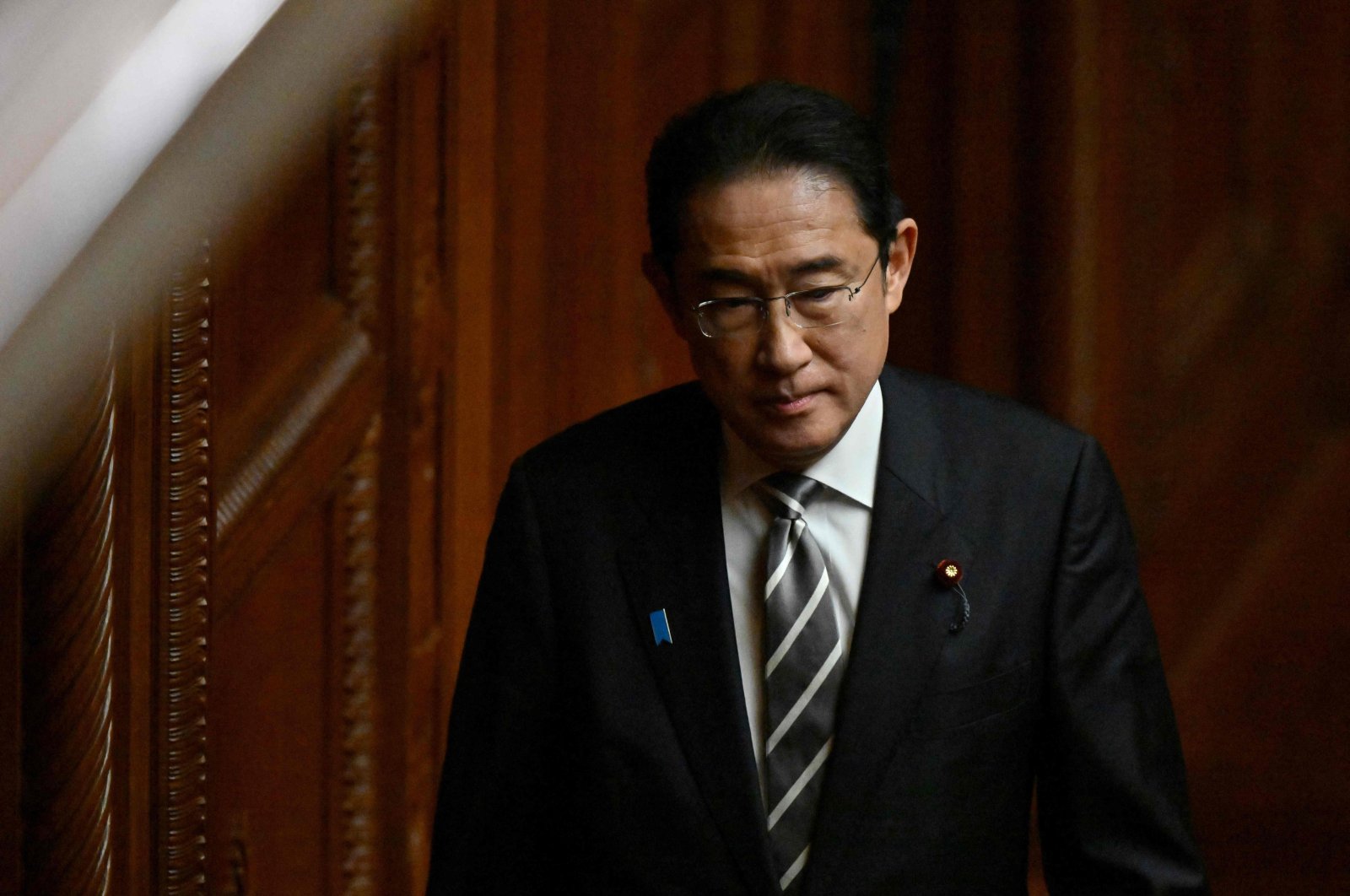 Japan&#039;s Prime Minister Fumio Kishida at the Parliament in Tokyo, Japan, Dec. 13, 2023. (AFP Photo)