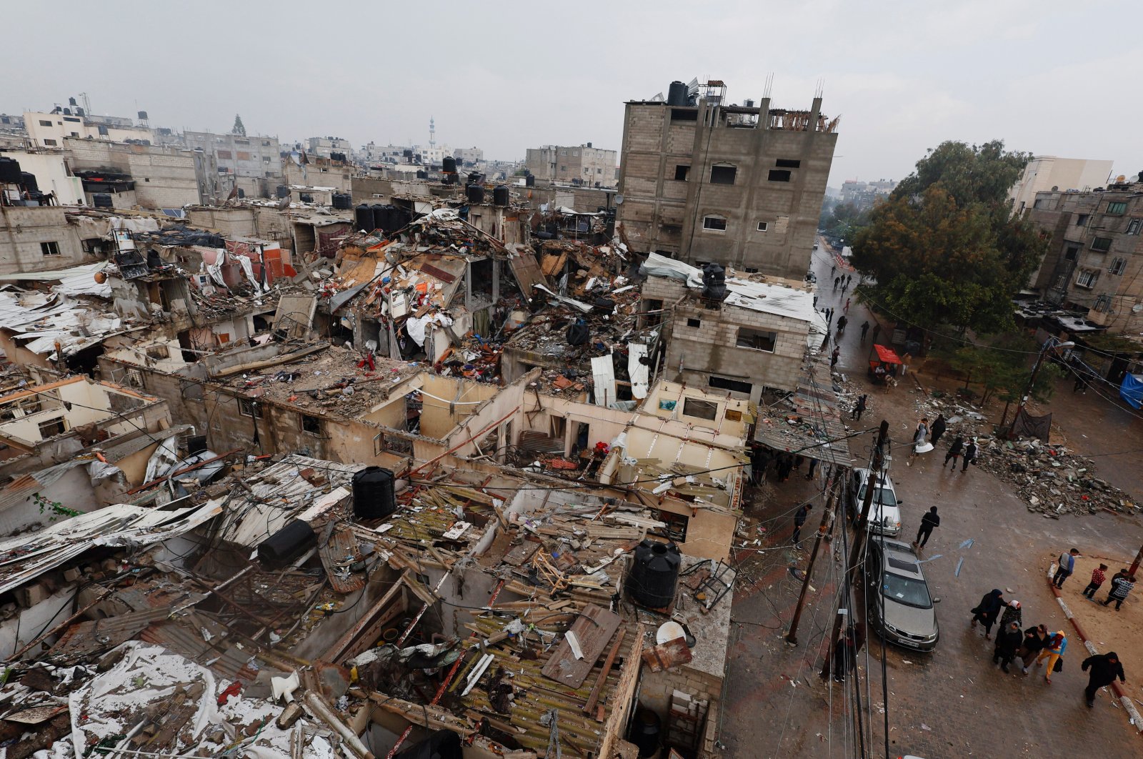 Buildings lie in ruin in Rafah, southern Gaza Strip, Palestine, Dec. 13, 2023. (Reuters Photo)