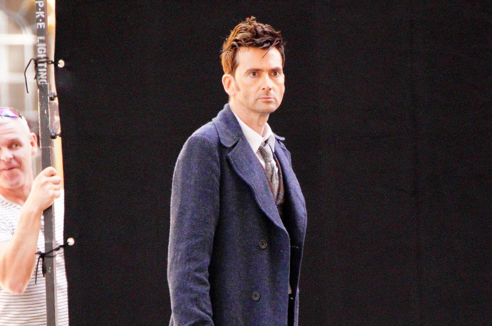 David Tennant during filming of &quot;Doctor Who&quot; in Bristol, U.K., June 15, 2022. (Getty Images Photo)