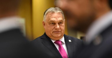 Hungary&#039;s PM Viktor Orban arrives for a roundtable meeting in Brussels, Belgium, Dec. 14, 2023. (AFP Photo)