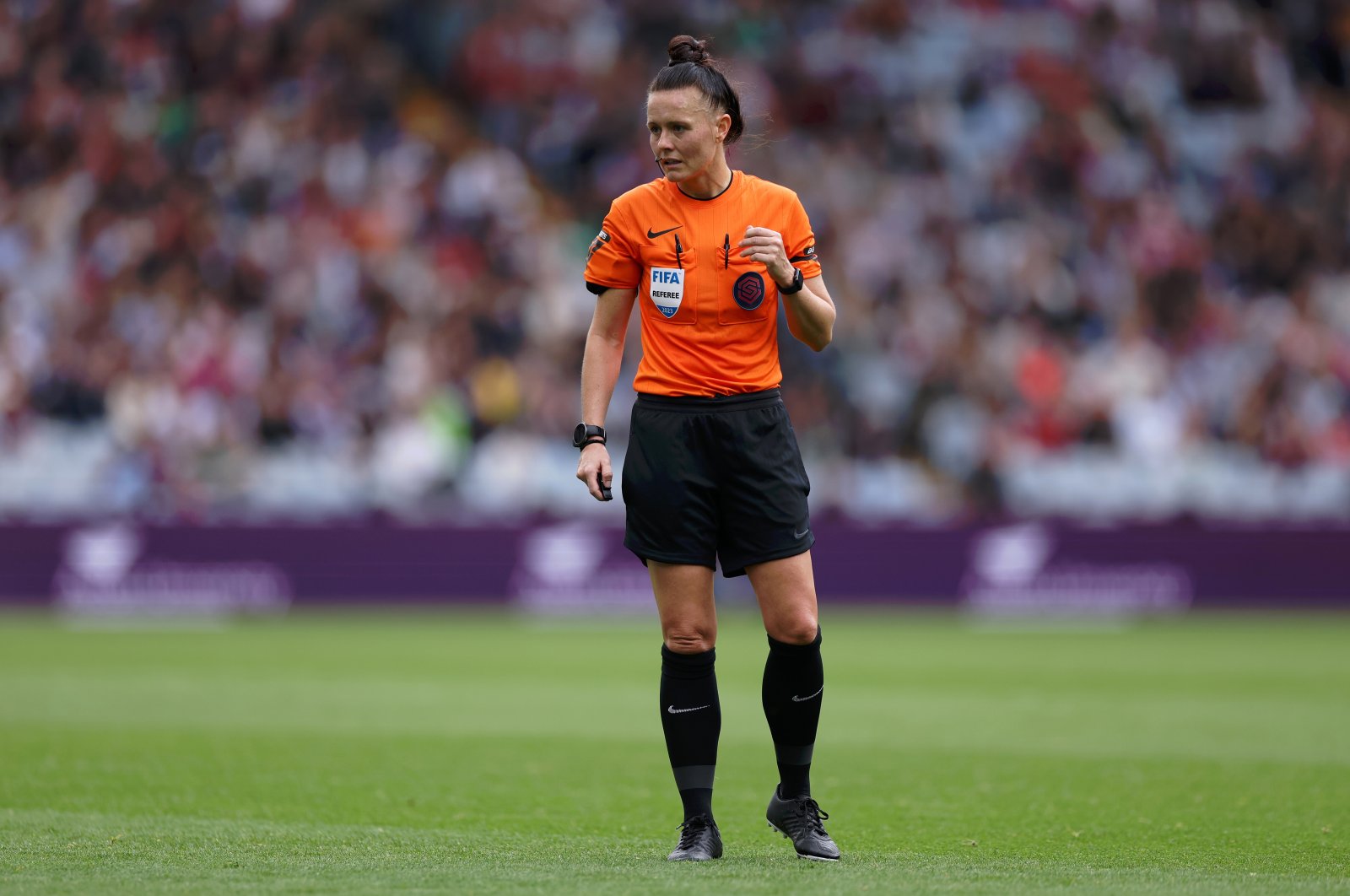 Rebecca Welch, looks on during the Barclays Women&#039;s Super League match between Aston Villa and Manchester United at Villa Park, Birmingham, U.K., Oct. 1, 2023. (Getty Images Photo)