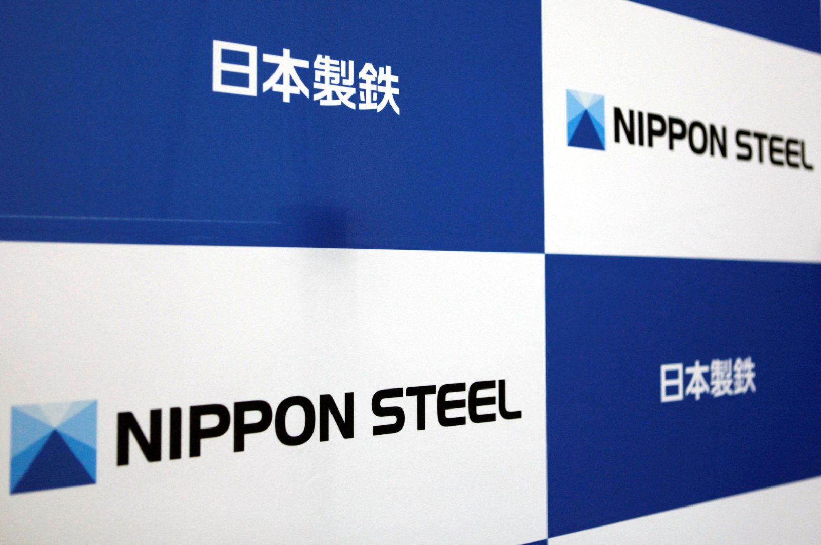The logos of Nippon Steel Corp. are displayed at the company headquarters in Tokyo, Japan, March 18, 2019. (Reuters Photo)