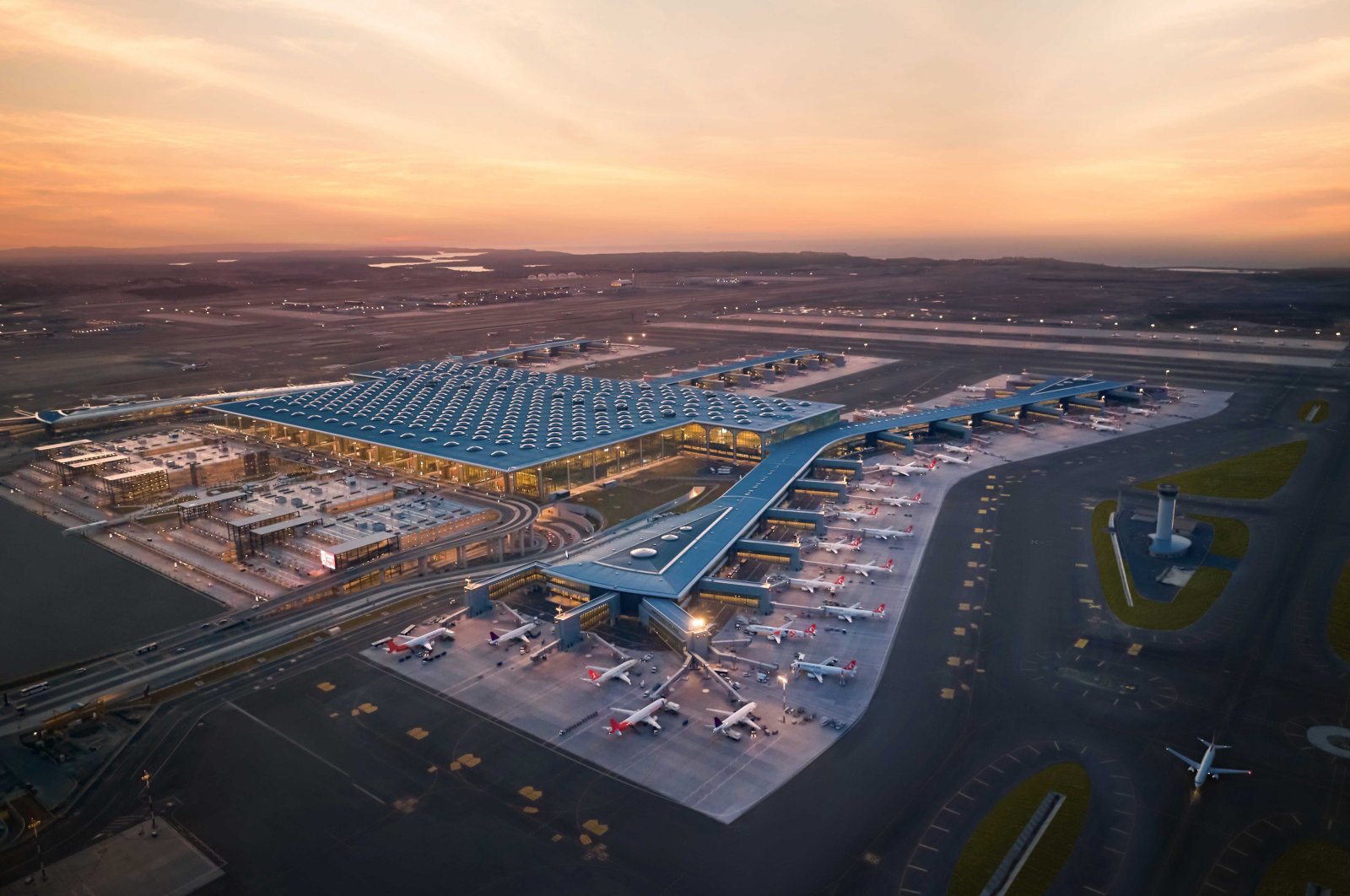 An aerial view of Istanbul Airport, Istanbul, Türkiye, Dec. 12, 2023. (IHA Photo)