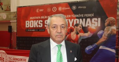 Turkish Boxing Federation President Eyüp Gözgeç poses for a photo after an interview, Istanbul, Türkiye, Dec. 19, 2023. (AA Photo)