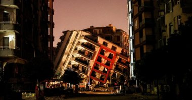 A general view of destroyed buildings in the aftermath of the deadly earthquake, in Antakya, Hatay, southeastern Türkiye, Feb. 19, 2023. (Reuters Photo)