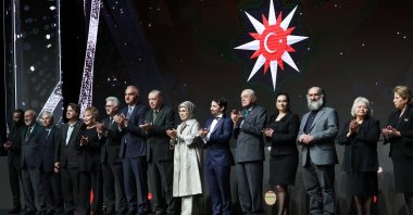 President Recep Tayyip Erdoğan attended the Grand Presidential Culture and Art Awards 2023 held at Beştepe National Congress and Culture Center, Ankara, Türkiye. Dec. 20, 2023. (AA Photo)