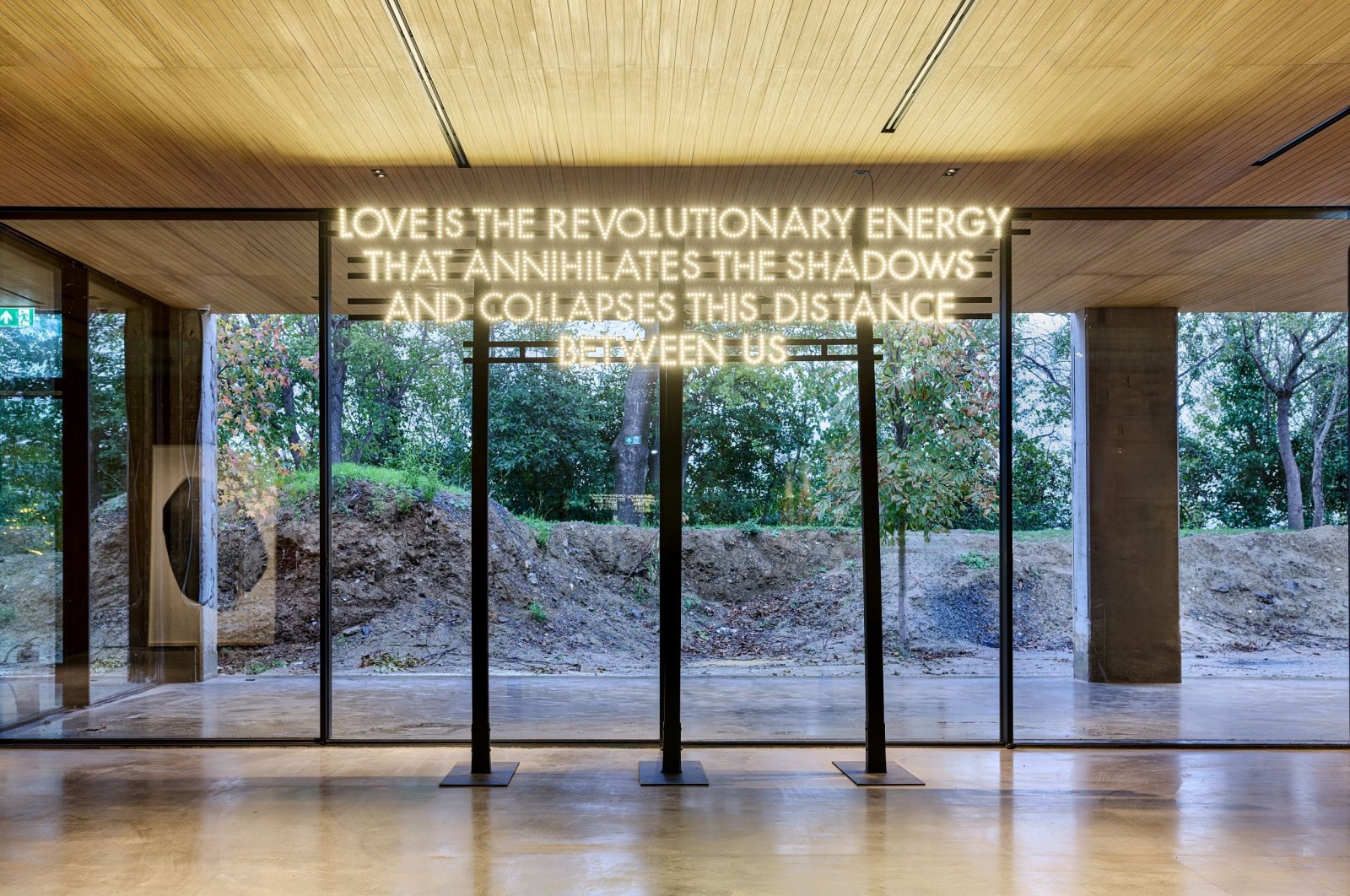 &quot;Love is the Revolutionary Energy,&quot; by Robert Montgomery was displayed at &quot;WE BELONG&quot; exhibition. (Photo courtesy of Istanbul&#039;74)