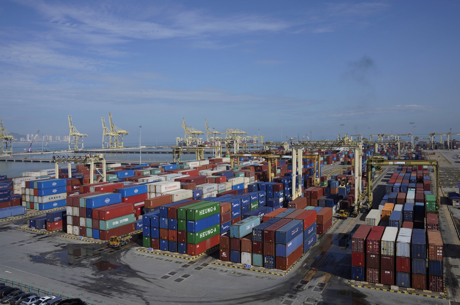 Containers are seen at a port in Butterworth, Malaysia, Jan. 20, 2020. (AP Photo)