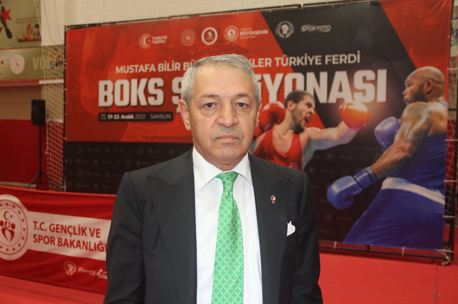 Turkish Boxing Federation President Eyüp Gözgeç poses for a photo after an interview, Istanbul, Türkiye, Dec. 19, 2023. (AA Photo)